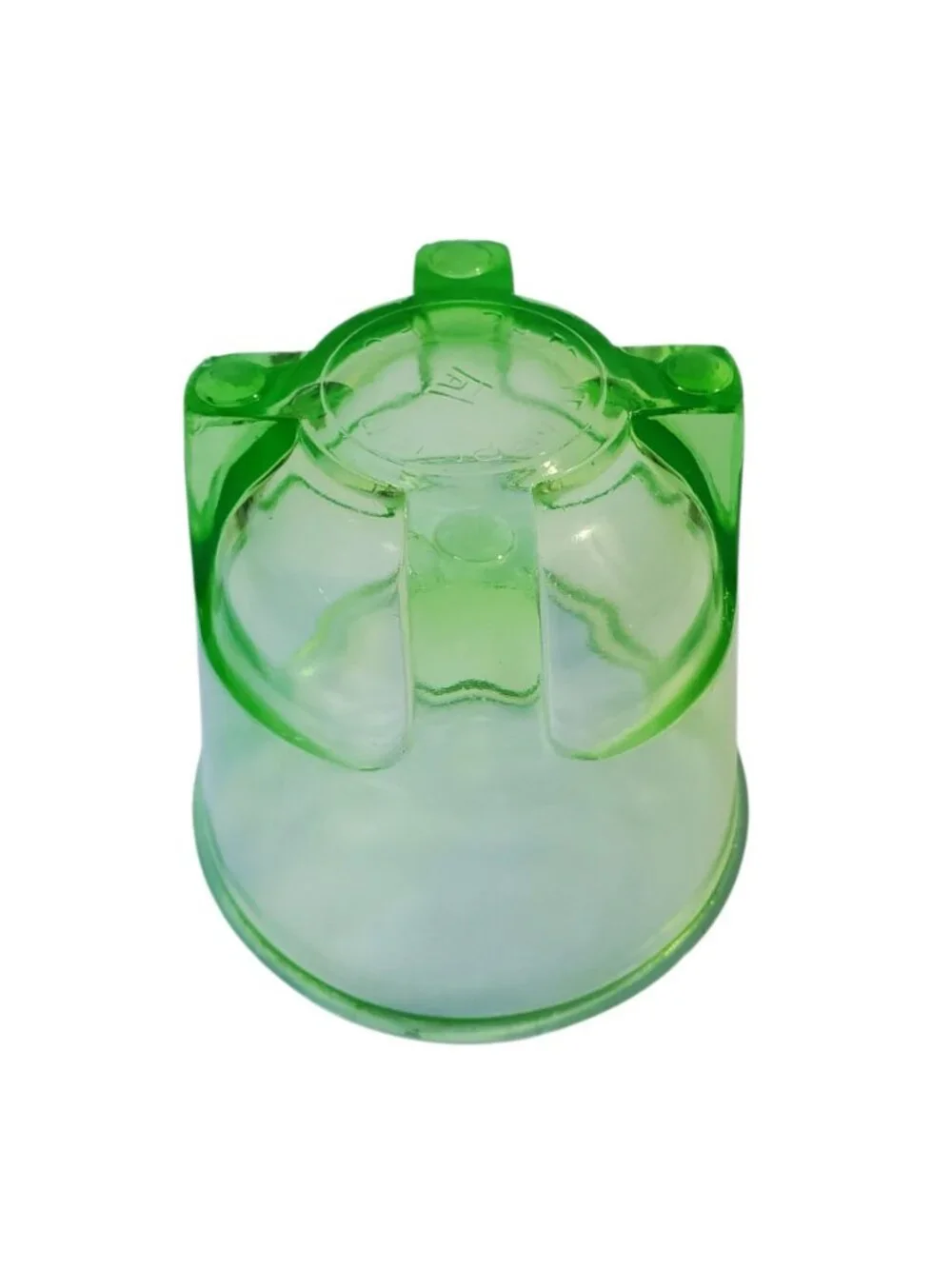 Vintage Anchor Hocking 16 Oz Green Uranium Vaseline Glass Hand Mixer Bowl Glows